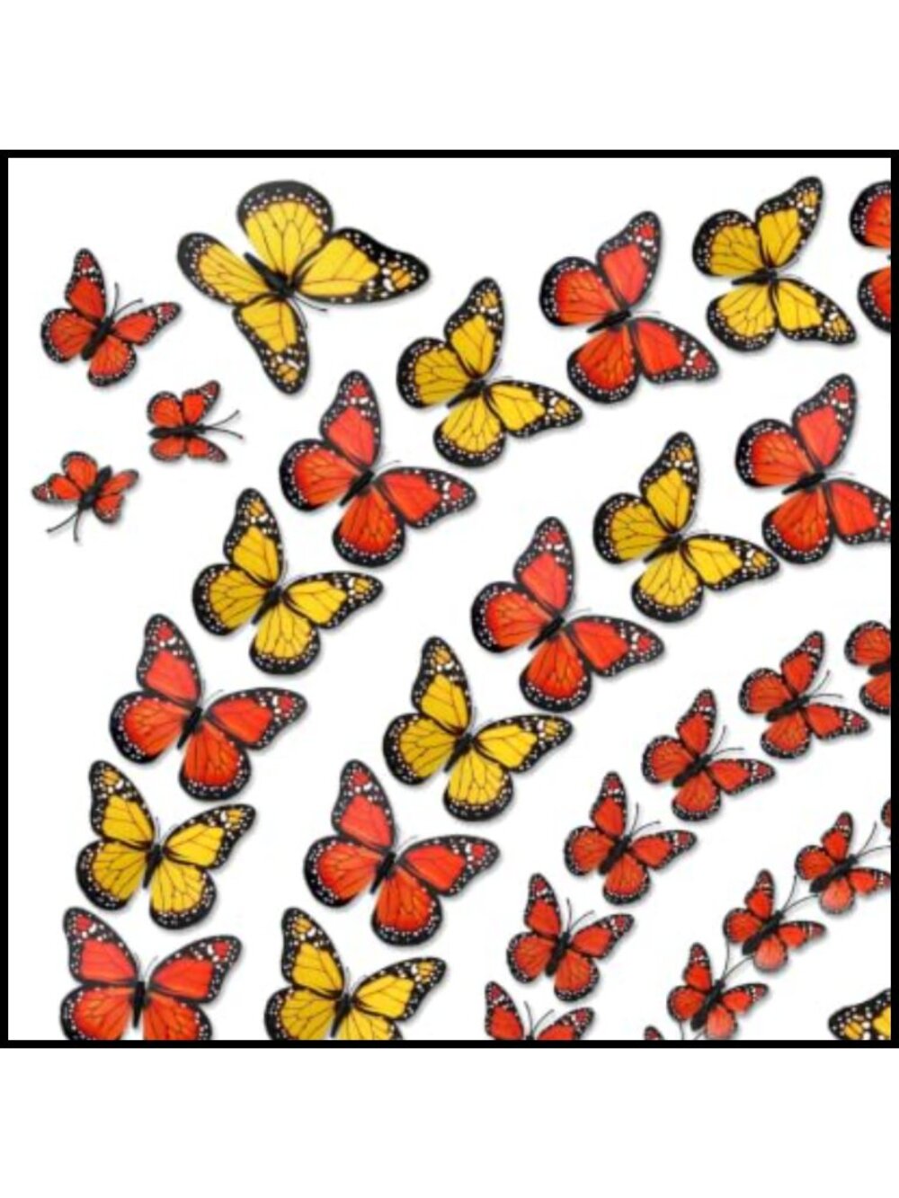 60 Pcs 3D Monarch Butterfly Wall Decorations PVC Day of the Dead Party